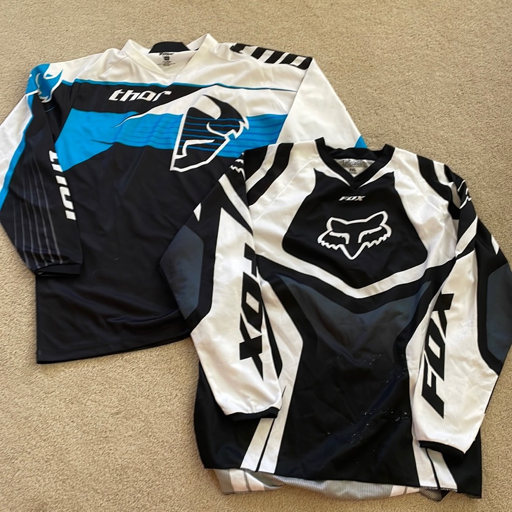 Men’s XXL Fox and Thor Dirt Biking Shirts